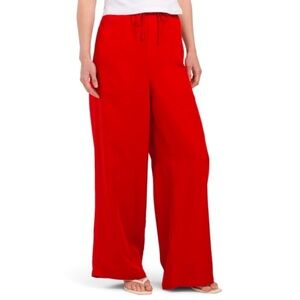 NWOT Christian Lacroix Red Wide Leg Pants XS